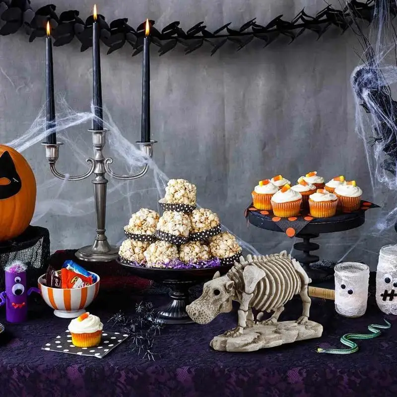 Hippo kostrové dekorácie Živobievky kostry hippo figuríny realistické zvieracie prop prop halloween hippo skeleton simulácia cool zvierat