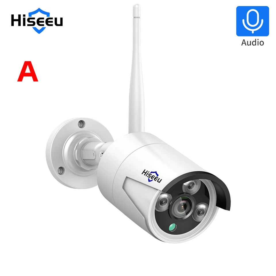 Hiseeu 5MP Wireless IP fotoaparát 3,6 mm objektív vodotesná bezpečnostná kamera Wi -Fi pre bezdrôtové súpravy CCTV Systém CCTV IP Pro View