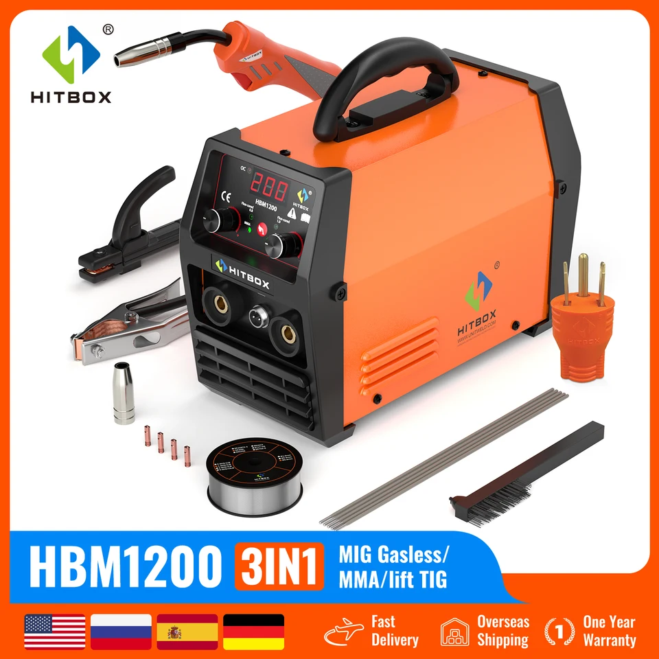 Hitbox 3 v 1 HBM1200 110V/220V poloautomatické zváracie zariadenie TIG Argon ARC MMA MMA Welder No Gas IGBT Synergy Tools