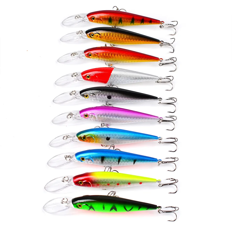 Hiumi 1pc super kvalita 11 cm 10,5 g tvrdej návnady Minnow rybolovná návnada basy čerstvá slaná voda 4#háčik