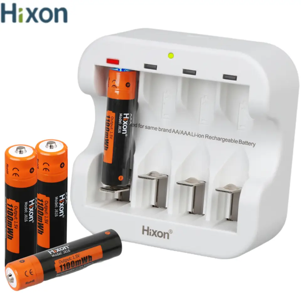 Hixon-1100MWh 1,5V lítium nabíjateľná batéria 4SLOT, podpora veľkoobchodu, baterky, ventilátora a herného stroja je k dispozícii