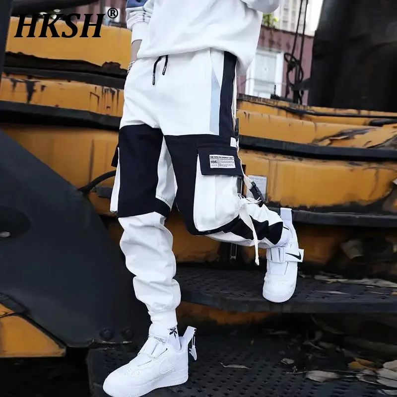 HKSH Mužský módny príliv Tide Darkwear Celklows High Street Vestrase Casual Case Pants Tactical Loose Leggings Chic Pocket New HK0207