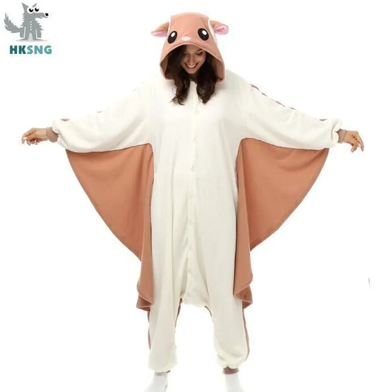 HKSng Animal Dospelý dospelý kigurumi lietajúce veveričky večierok Party Halloween myš pyžamy cosplay cosplay chipmuck kostýmy spánok