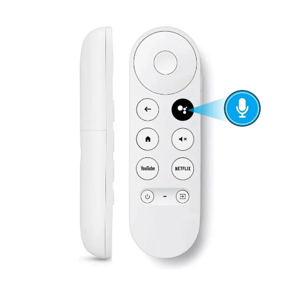 Hlasový diaľkový ovládač pre Google Chromecast 4K Snow - Ľahké ovládanie vášho prehrávača médií (iba diaľkové ovládanie)