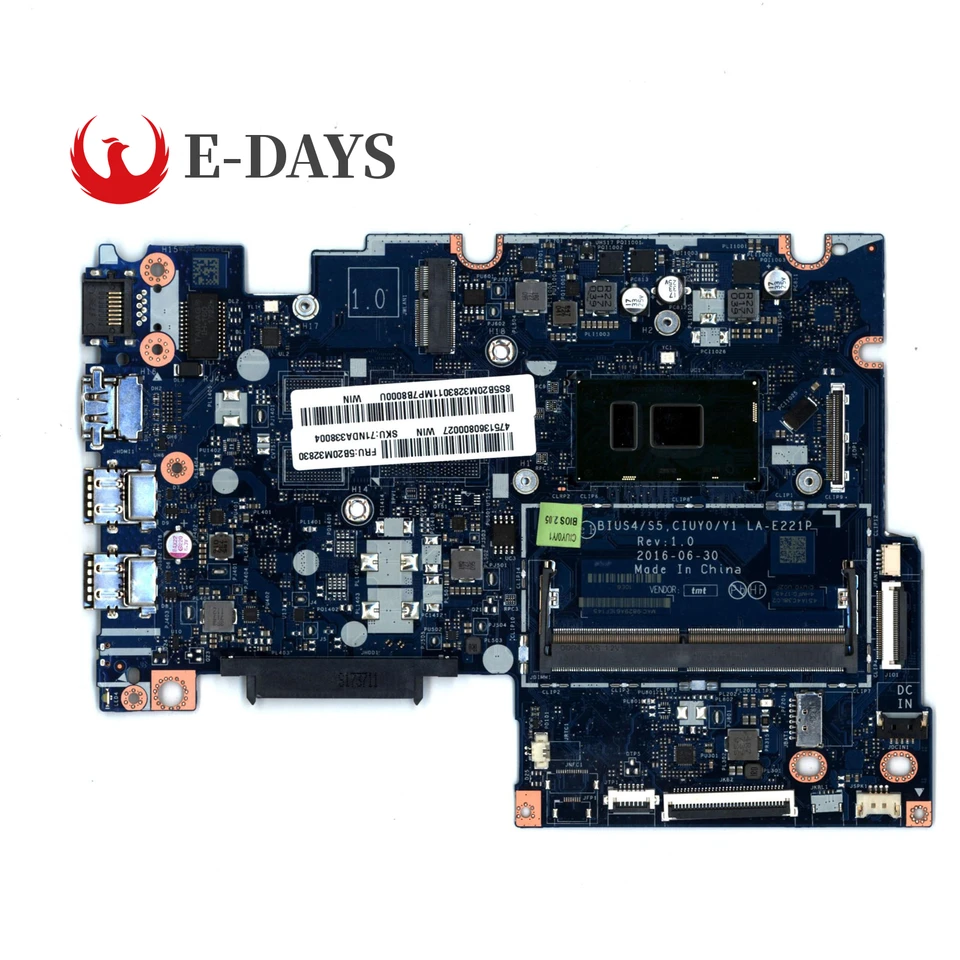 Hlavná doska LA-E221P pre Lenovo Yoga 510-14IKB základnej dosky s I3-7100 CPU UMA 100% Test OK OK