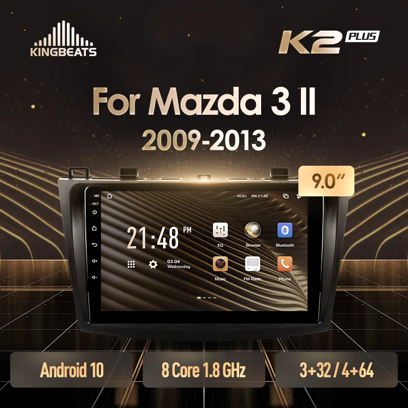 Hlavná jednotka KingBeats pre Mazda 3 II pre Mazda3 BL 2009 - 2013 Android Octa -Core Hu 4G Car Aut Radio Multimedia Video Player Navigation GPS No DVD 2 DIN 2DIN DOBOL DIN AUTO
