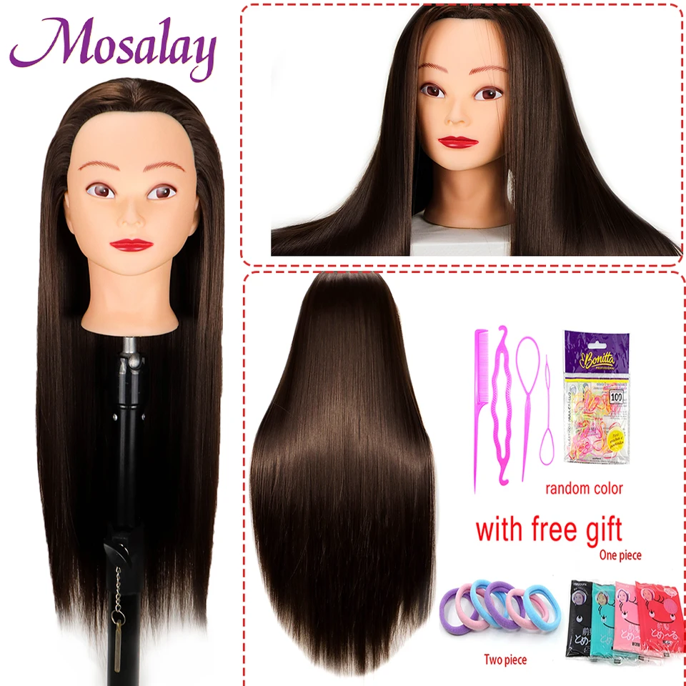 Hlavné bábiky pre kaderníkov 65 cm Hair Syntetické figuríny Hlavné účesy Ženské figuríny Kaderné kaderníctvo Styling Training Head