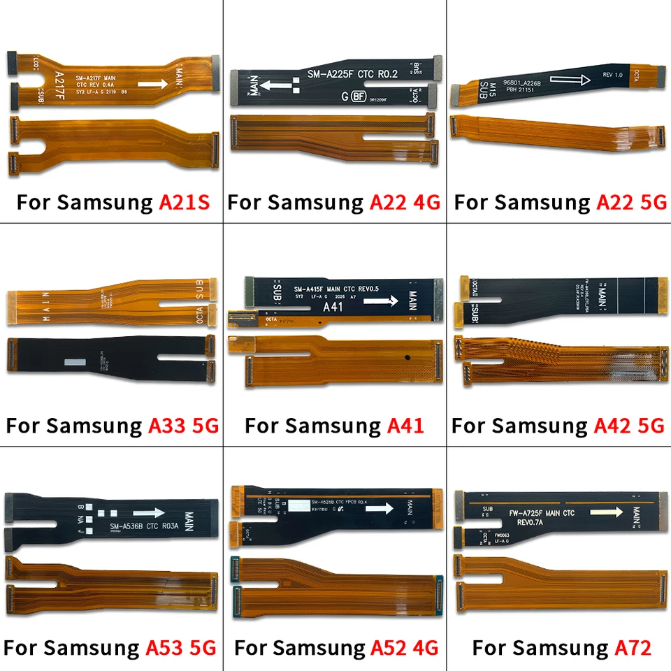 Hlavný flex kábel pre Samsung A21S A224G A33 A34 A41 A42 A52 A53 A54 A72 A73 A55 A15 A25 5G Pripojte hlavnú dosku do LCD obrazovky