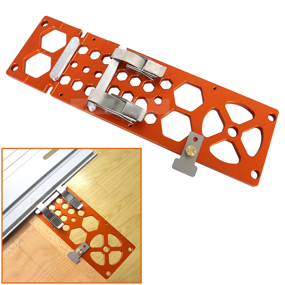 Hliník 90 ° Zastávka uhla pre Festool pre Makita Rails Woodworking Track Swee Square Square Rail Clamp Clamping Polovec Polovovacia doska