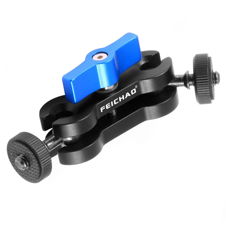 Hliníková kúzelná guľová držiaka rameno s 1/4 palcovou skrutkou pre GoPro 13 pre monitor DSLR Camera Treod Ballhead Dual Ball Head Adapter