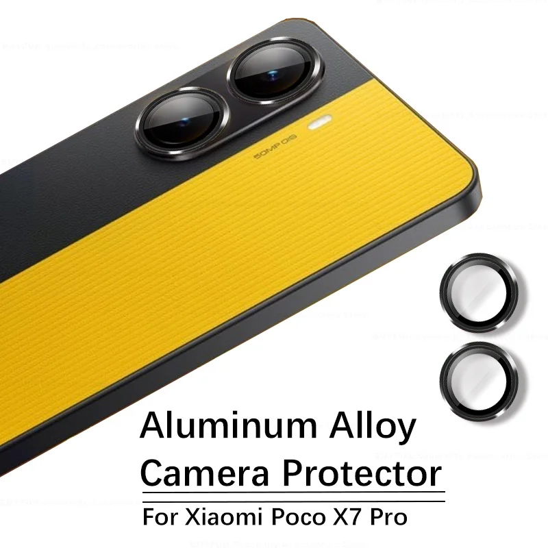 Hliníková zliatinová kamera pre sklo pre Xiaomi POCO X7 Pro Kovový kovový kovový chránič obalu POCOX7 POCOX7PRO POXO LITTLE POCO X 7 PRO 5G