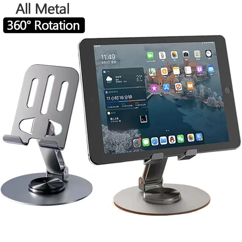 Hliníkové skladacie tablety pre iPad Pro 11 Galaxy Tab Prenosný skladací stolík držiak Tiktok stojan 360 stupňov otáčania kolísky