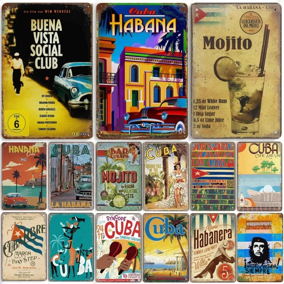 Hliníkové vinobranie cestovanie na plagát kov kovový znak Havana Egypt Havaj Havaj sviatok Kovová kovová plaketa pre bar klub Domov stena dekorácie