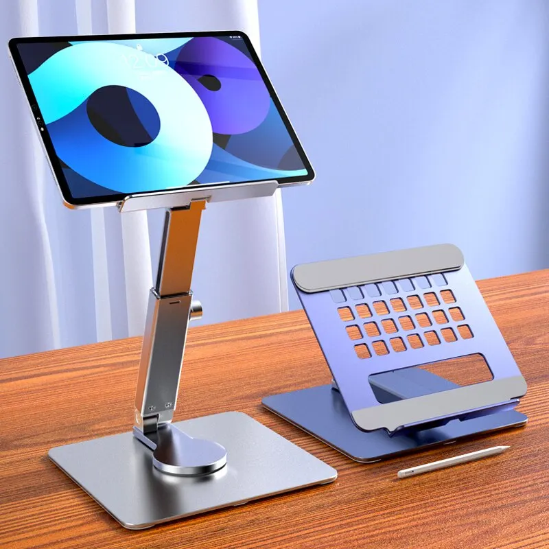 Hliníkový stojan na tablety 360 ° Rotačný skladací držiak na držiak na držiak na stôl pre iPad Pro Air 4 Mini 12.9 4-14 palca Xiaomi Tab