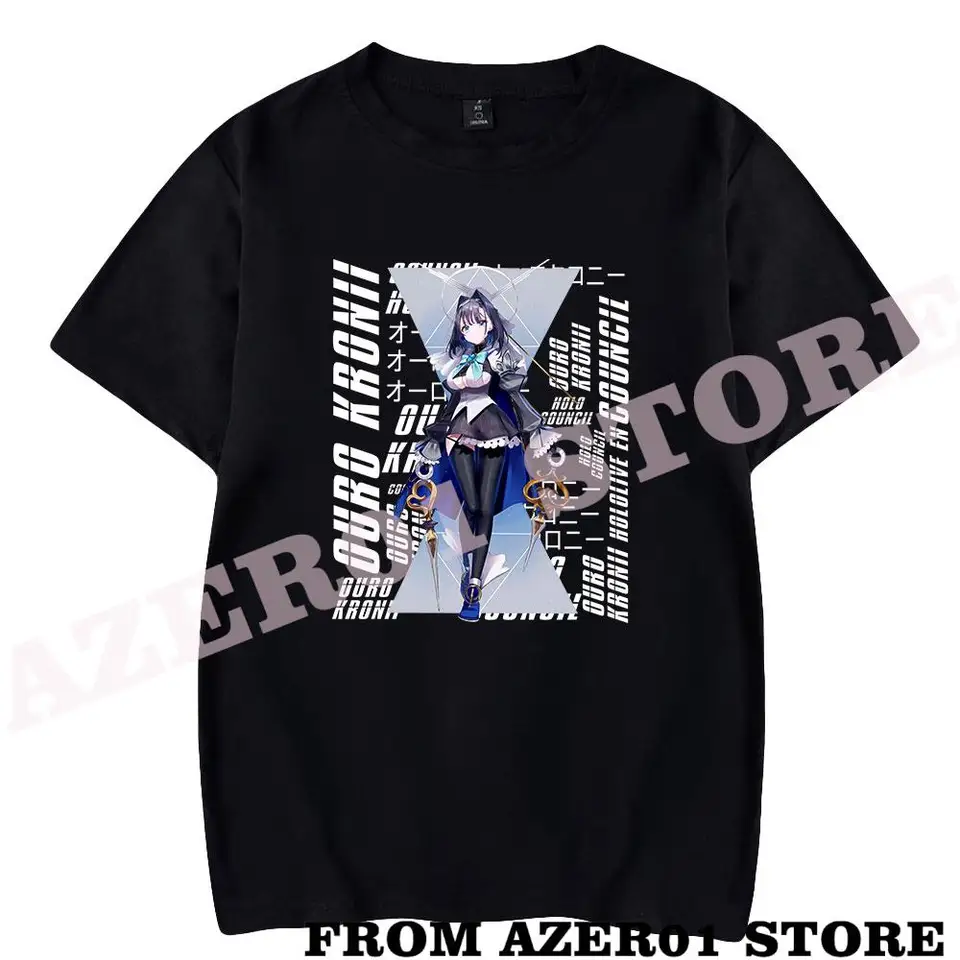 HloLive VTuber Ouro Kronii Merch Tričko Tlač letnú ulicu Muži/ženy Streetwear tričko tričko Harajuku krátke rukávy