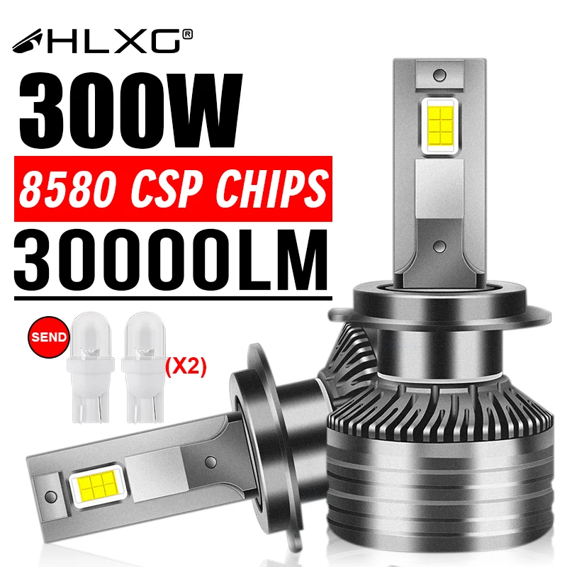 HLXG H7 LED CANBUS D15MAX F5C 30000LM LED H4 300W CANBUS 8580 CSP H11 H1 H9 9012 HIR2 9005 9006 HB3 HB4 HIGHT LOW LOW BEAM 12V 24V
