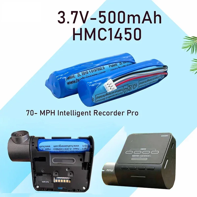 HMC1450 3,7V 500 mAh lítiová batéria 70mai batéria Dash Dash CAM PRO VIDEA VIDEACORODRA VIDEACORODRA VIDIOODROBER Výmena DVR príslušenstva DVR
