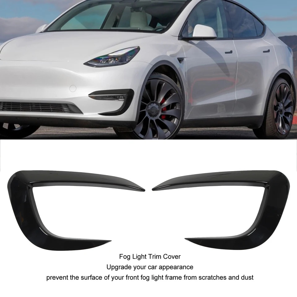 Hmlová oblúková oblúk pre Tesla Model Y 2020 - 2023 Scratch Proof Hmlové hmlové svetlo obočie Ráme vozidla 2ks