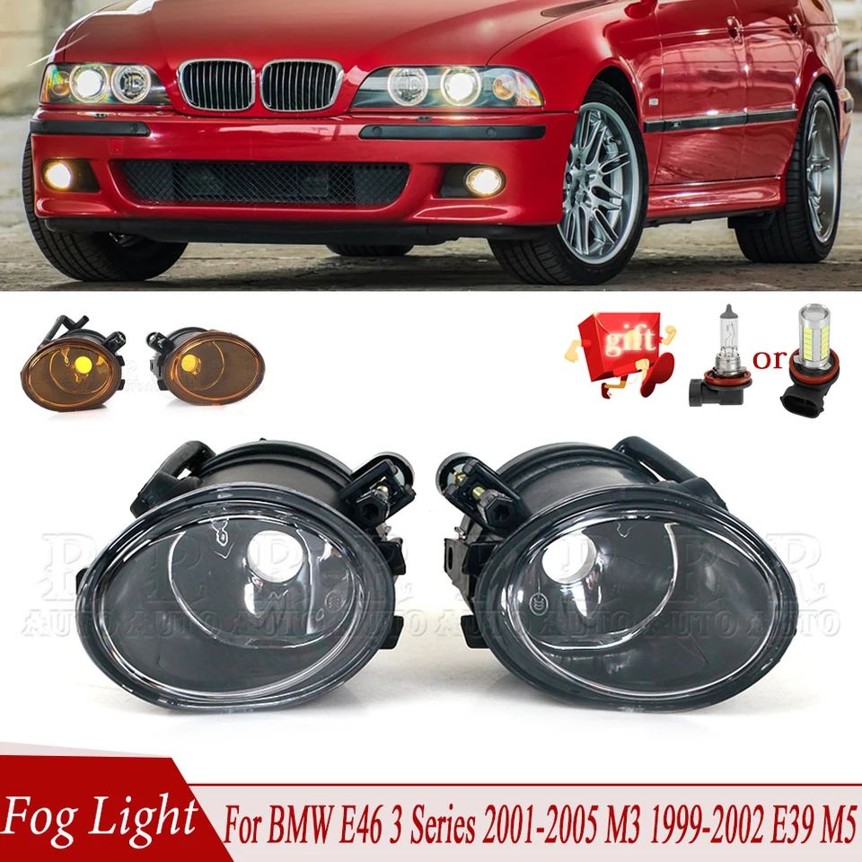 Hmlová predná nárazníčka FOG Hmlová lampa pre BMW E46 3 Series 2001 2002-2005 M3 1999-2002 E39 M5 Foglight 63177894017 63177894018