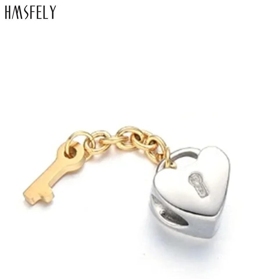 HMSSFELY KEY A LOCK SRDCE BEADS PRE CHARM Dám