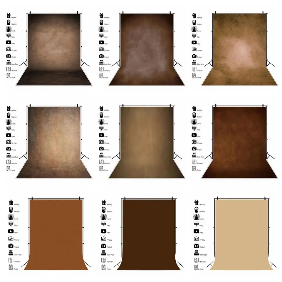 Hnedá masová farba pozadie Abstraktná textúra novorodenecké deti Dospelé tehotné umelecké portrét DIY Photography Photostudio