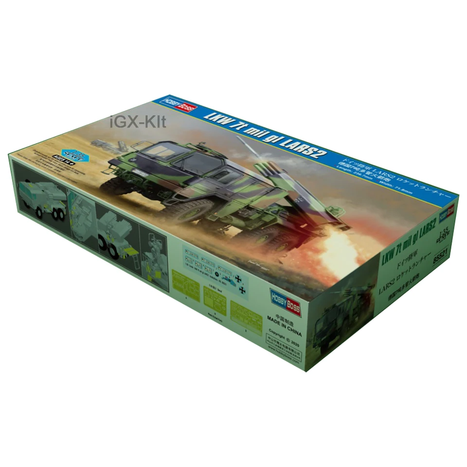 Hobbyboss 85521 1/35 v mierke nemecký LKW 7T MIL GL LARS2 Rakelové spúšťače Truck Car Hobby Craft Toy Plastic Model Building Kit