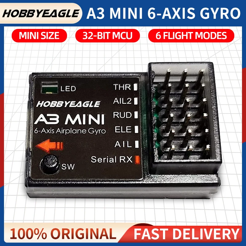 HOBBYEAGLE A3 MINI-ASO-ASS GYRO SYSTÉM LITE/ŠTANDARD LETOVANÉ OVLÁDANIE FC BALANCER STABILIZER PPM SBUS pre RC Fixované krídlo lietadla