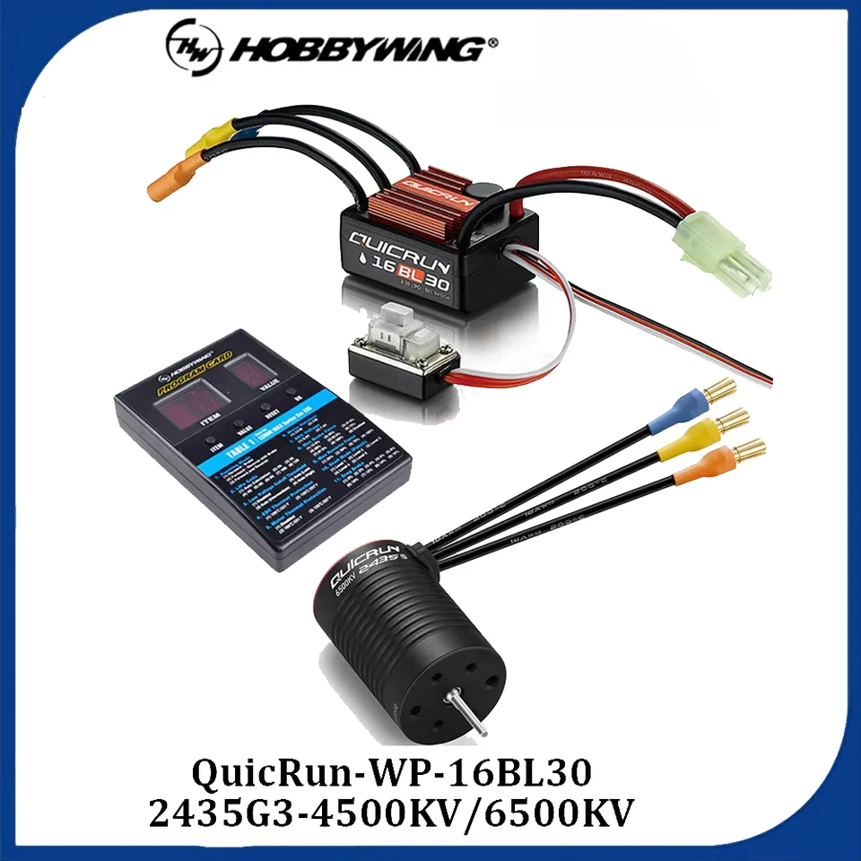 Hobbywing Quicrun WP-16BL30 30A Brushless ESC+ QUICRUN 2435SL G3-4500KV 6500KV G3 Motor pre 1/16 1/18 Touring Cars Buggies