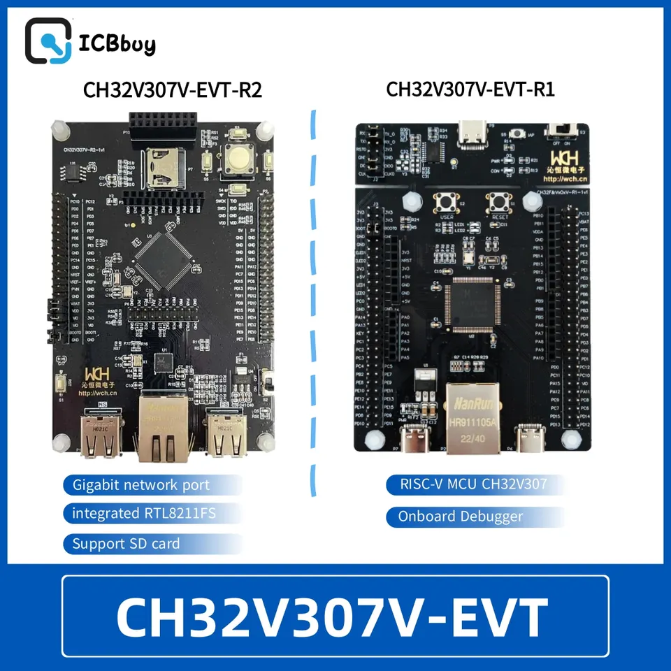 Hodnotiaca doska CH32V307 CH32V307V-EVT-R1 RISC-V MCU palca WCH-LINK WCH RISC-V Development Board 8 UART Ports