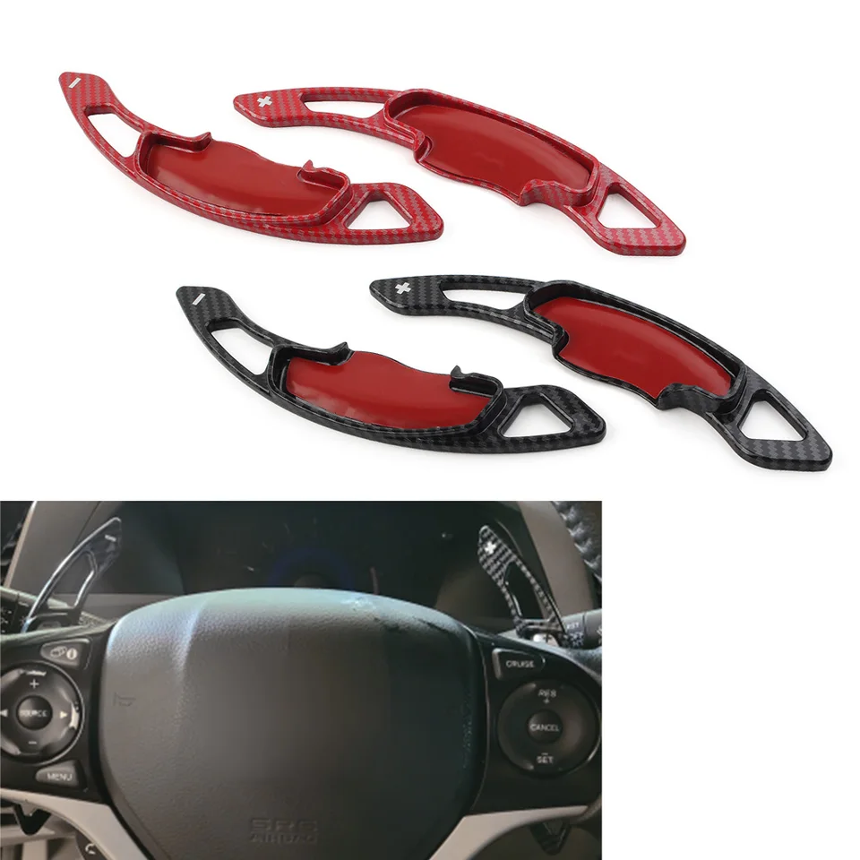 Hodnotné vlákno vzhľad auta na volant Paddle Paddle Extension pre Honda Accord Cr-V Civic 10. Odyssey Spirior Pilot pre Acura