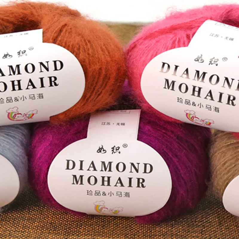 Hodváb Mohair priadza detská mäkká niť šál šál pletený šarž