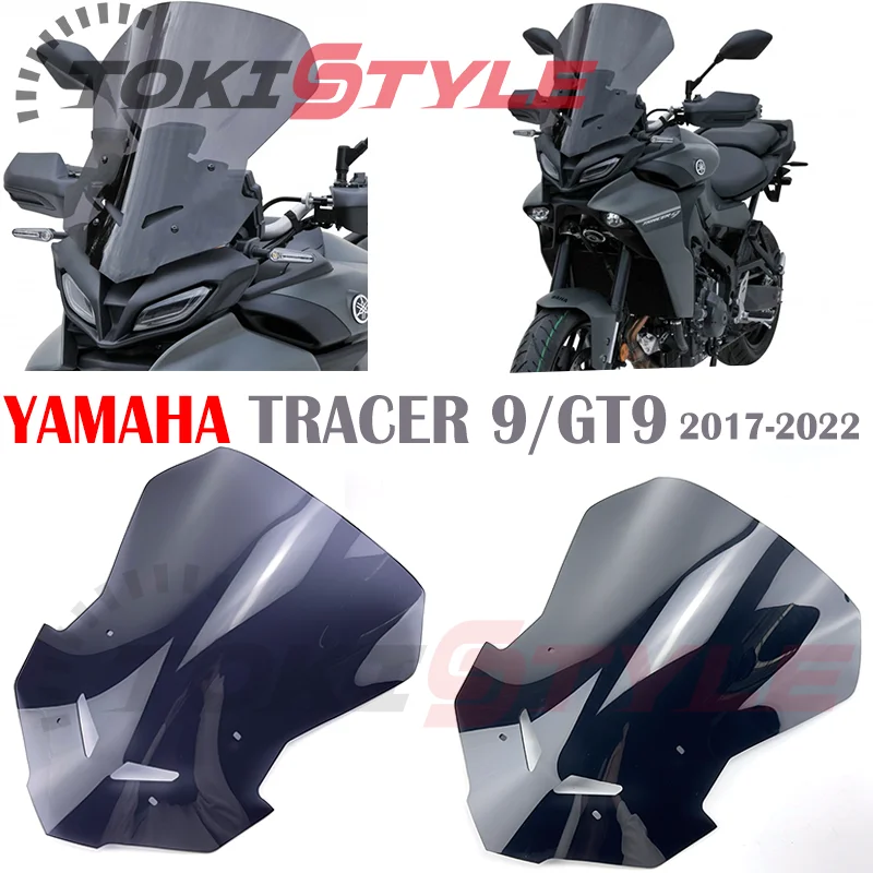 Hodí sa pre Yamaha Tracer 9 2021 2022 Mt-09 Tracer GT9 GT 9 21-22 Motocykel Touring Černé sklo čelného skla Černé sklo