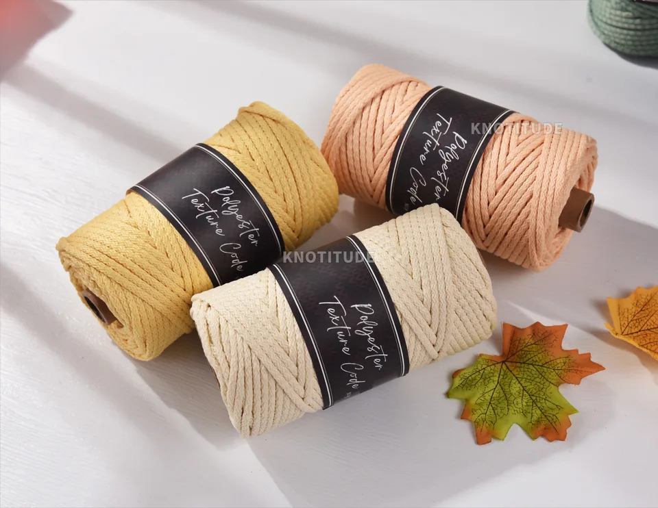 Hojdacia šnúra 5 mm Polyester pletacia šnúra háčkované lano 90yards a makrama kábel. Polyesterový kábel. Koberec priadze na háčkovanie priadze