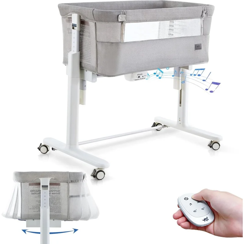Hojdací bassinet pre deti automatická nočná elektrická kolíska 5 výšky nastaviteľné detské bábätká dieťa