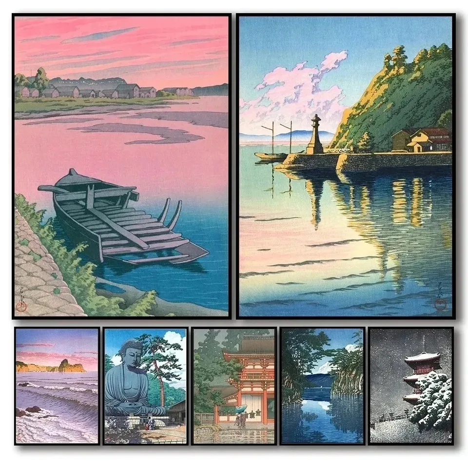 Hokusai Ohara Koson Japan Style Wave Wave Pop Art Nordic Wall Art Home Dekorácie estetické HD plagáty plátno maľba