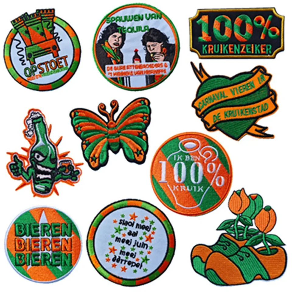Holandsko Karneval Kruikenstad Patches pre oblečenie železa na vyšívanej šiľnej náplasti 11-11 Odznak