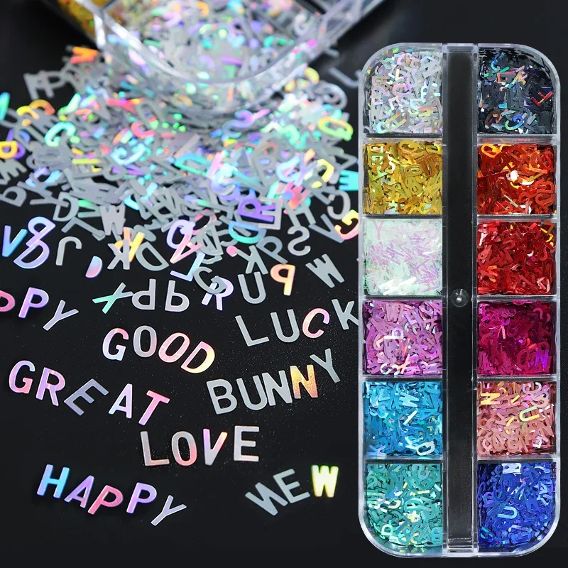 Holografické písmená živice Flitre plnivá epoxidová živice náplňové remeselníky materiály Iridescent Glitter vločky šperky výroby zásob