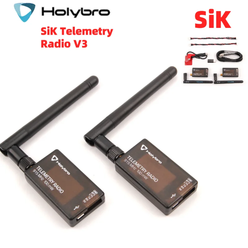 Holybro Sik Telemetry Radio V3 100MW 433MH 915MHz Open-Sour Sik Firmware Plug-N-Play pre štandardné letové ovládače Pixhawk