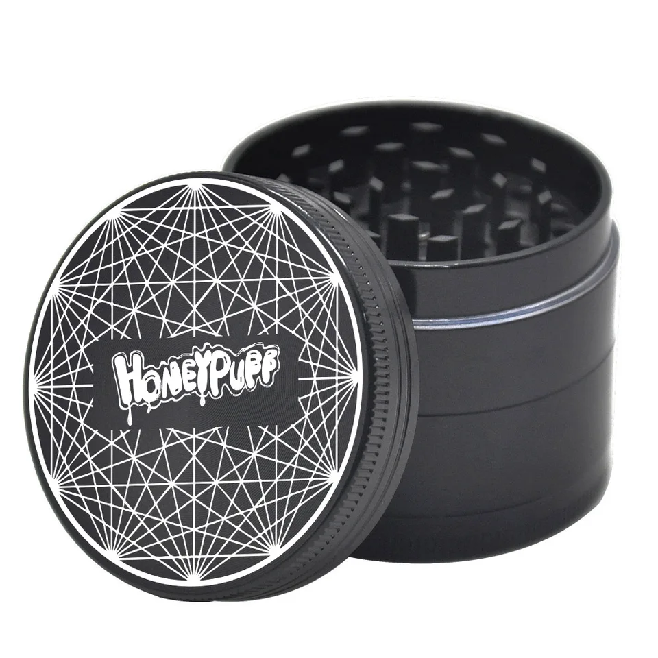 HoneyPuff 4 vrstvy 50 mm mlynčeka čierna farba zinkovacia zliatina kovový drvič