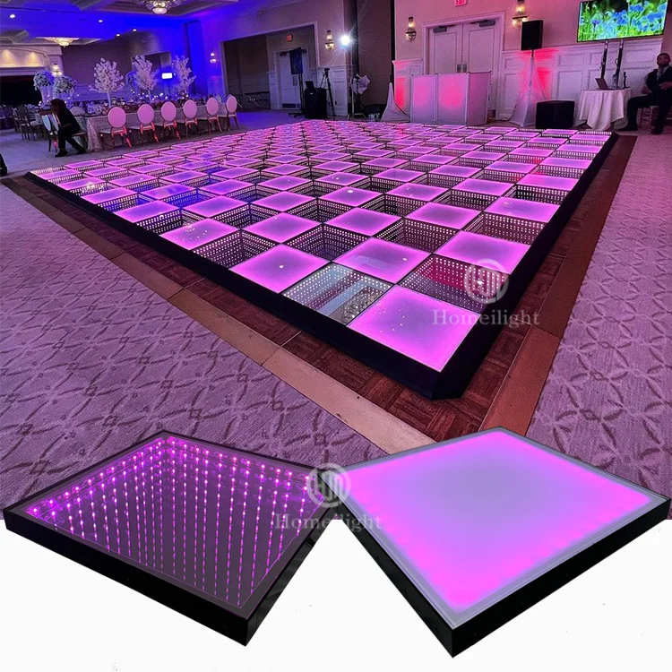 Hongmei pódium osvetlenie 50x50cm LED LED GLOSSY DANCE MATT Infinity Mirror Dance Floor pre večierok