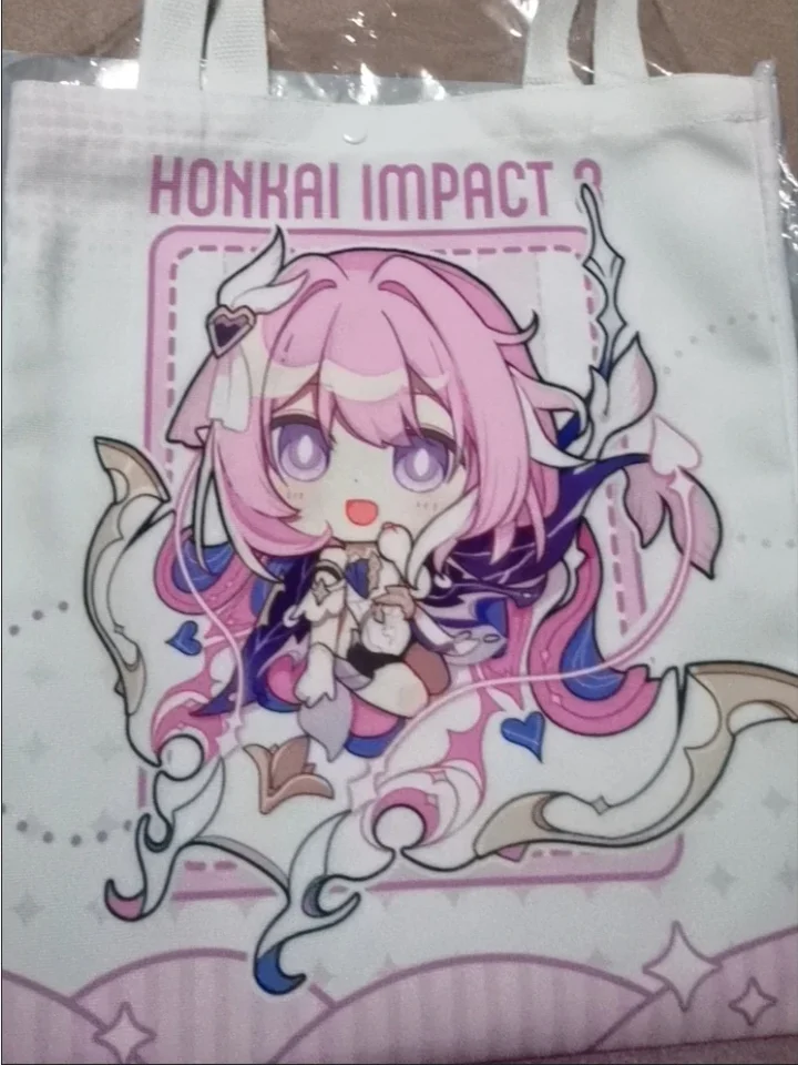 Honkai Impact 3. Herrscher z Human Elysia Canvas Bag 37x33 cm Veľká kapacita Kawaii Cosplay Dámske ramenné vrecká Vintage kabelka