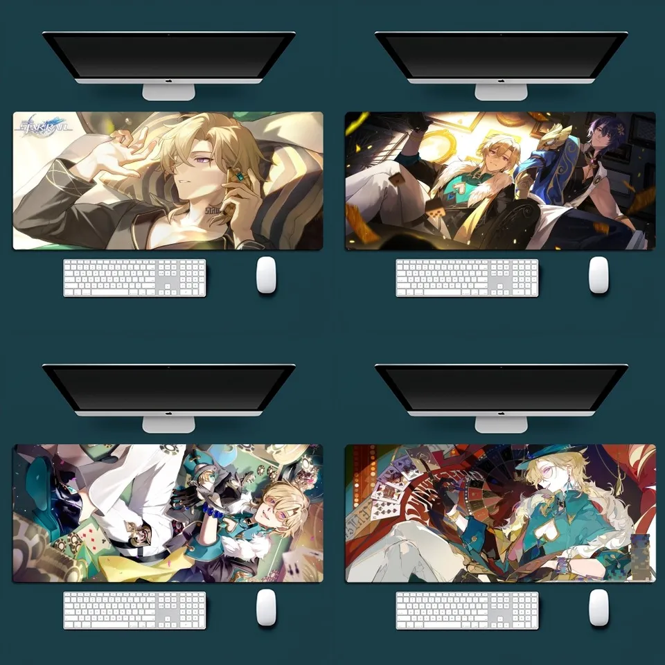 Honkai Star Rail Aventurine Cool MousePad Office Malé veľké počítačové počítačové klávesnicu Mouse Game Gum Guma Anti-Slip Myši My.
