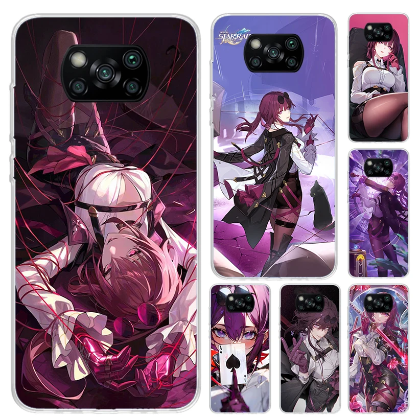 Honkai Star Rail Kafka Pase pre puzdro pre Xiaomi Poco x6 x5 x4 x3 NFC F6 F5 F4 GT F3 F2 PRO F1 M5S M4 M3 5G Soft Soft Funda Print Shell