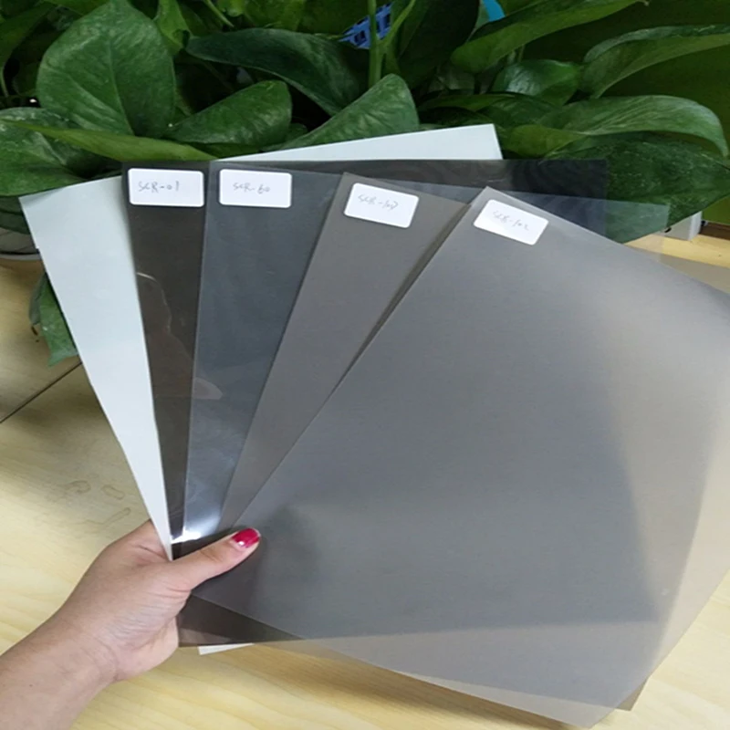 HoOfilm 5ks 210mmx300 mm zadná projekcia filmu Holografická vzorka 5Colors Celkovo vzorový film obrazovky