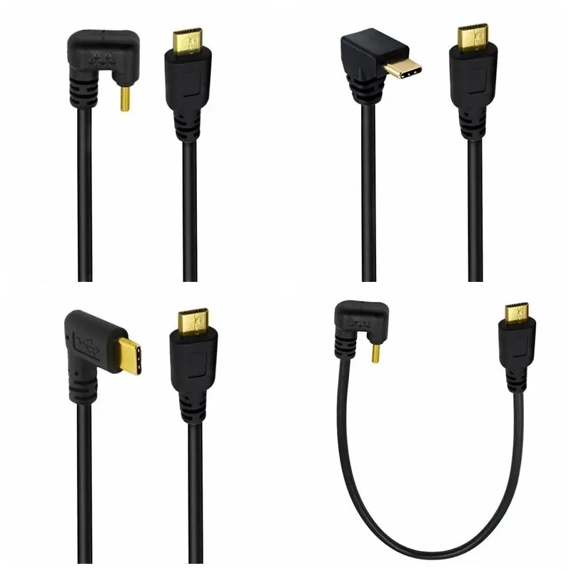 Hore dole vpravo v tvare U 90 stupňov USB 3.1 Typ C Micro USB 2.0 Mužské dáta synchronizácia napájacieho kábla 0,25 m