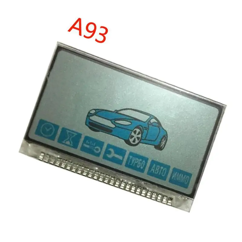 Horizontálny displej A93 LCD s kovovými nohami pre ruský alarmový systém Keychain Starline A93 A63 Diaľkové ovládanie