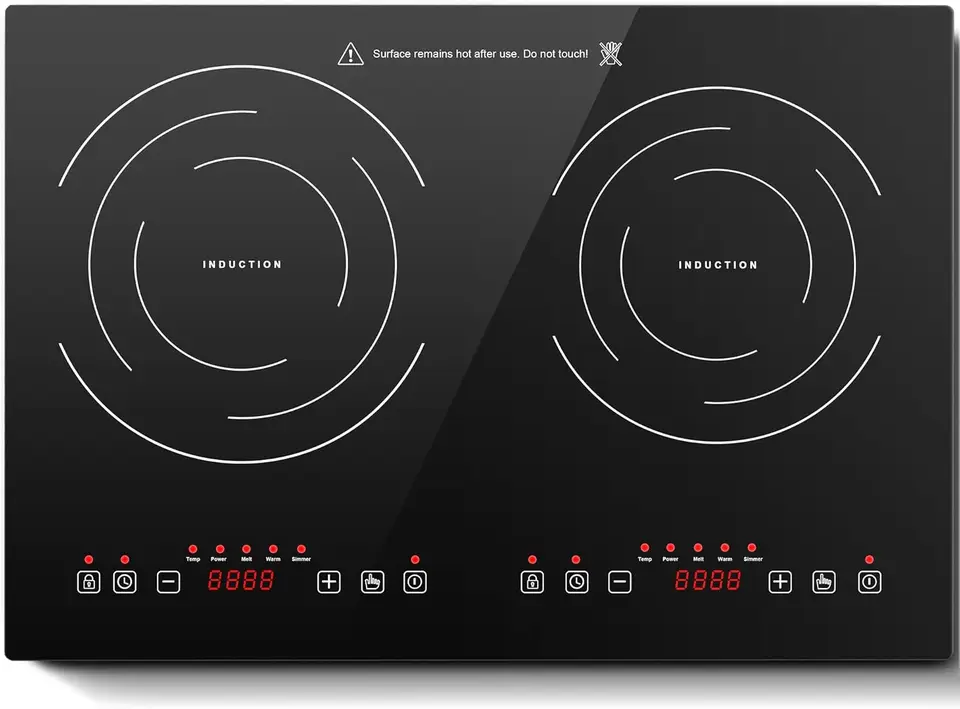 Horizontálny elektrický sporák, vstavaný indukčný sporák, 1800 W snímač dotyk elektrickej varnej dosky, 18 úrovní energie, časovač, bezpečnostný zámok,