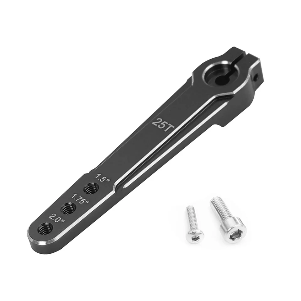 HORKÝ PREDAJ Hliníka 1,5 palca 1,75 palca 2,0 palca 25T predĺžené riadenie servo roh roh m3 3 diera pre RC CAR SCX10 RC Hray Parts Black
