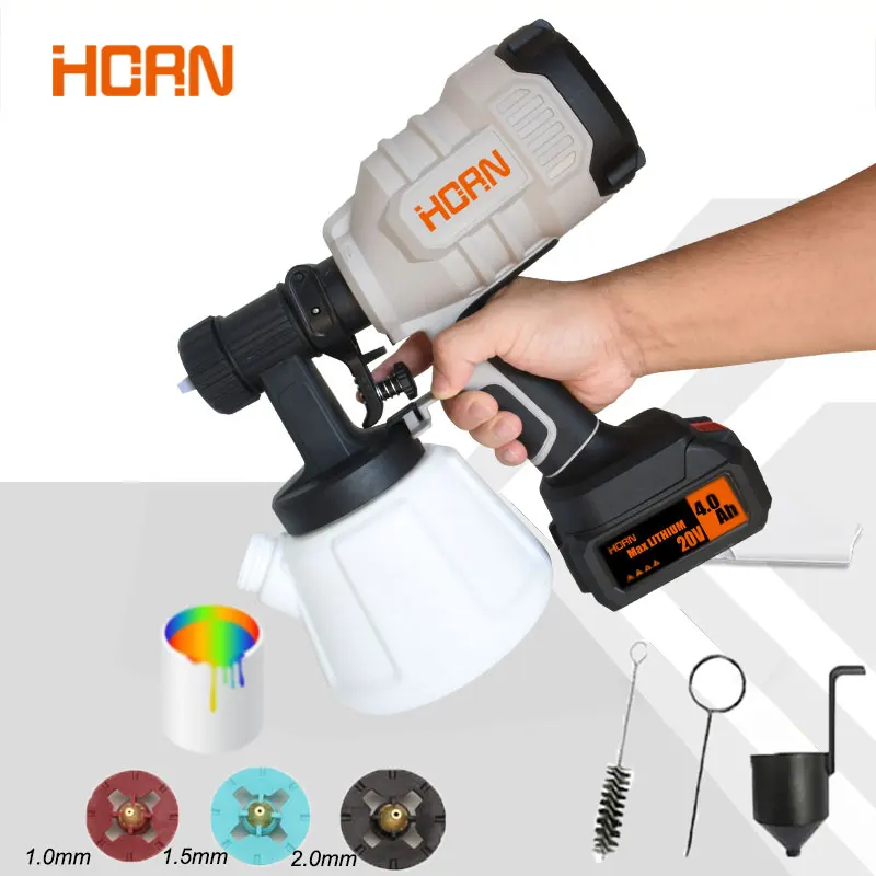 Hornový elektrický rozprašovací pištoľ Akurzdu s ručnou farbou 1200 ml automatického nábytku oceľový povlak Airbrush fit Makita 18-21V batéria