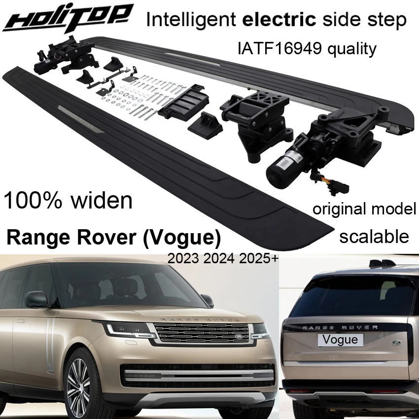 Horná elektrická škálovateľná bežecká doska Side krok Nerf Bar pre Land Rover Range Rover 2023 2024 2025, zahusťovanie a rozšírenie, IATF16949 Kvalita